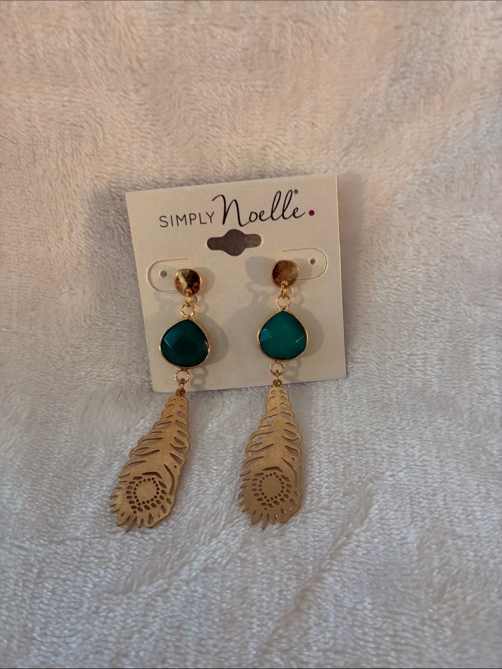 Simply Noelle Teal and Gold Dangle Earrings